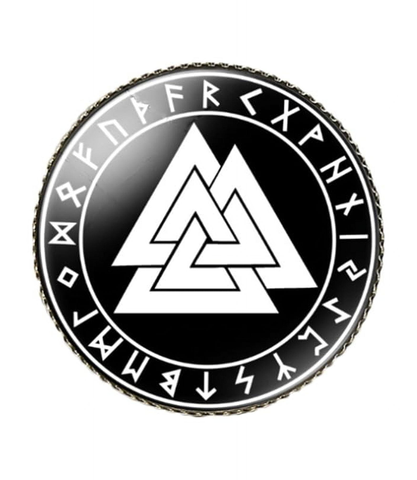 Round 1 Inch Viking Compass' Nordic Rune Pin Brooch Metal and Inlay ...