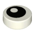 thumbnail image 1 of Round 1 x 1 Tile with Black Eye with Pupil Pattern - Official LEGO® Part, 1 of 1