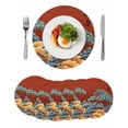 thumbnail image 1 of Round 15 Inch Placemats Set of 6, HeatResistant Non Slip Place Mats for Dining Table, Wipeable Braided Kitchen Table Mats for Housewarming, 1 of 9