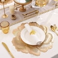 thumbnail image 1 of Round 15x15 Inch Floral Pattern Placemats Set of 4, Glossy Surface Easy to Clean Table Mats for Dining and Party, 1 of 14