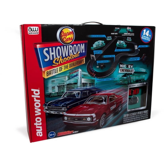 Auto World - Showroom Shootout: Battle of the Dealerships HO Slot Race Set 14'