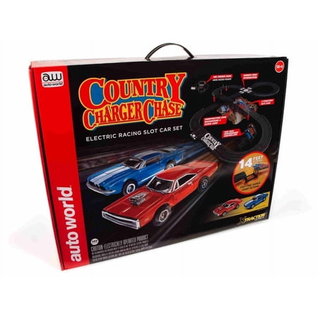 Round 2 LLC 14' County Charger Chase Slot Race Set RDZSRS335 HO Slot Racing Sets