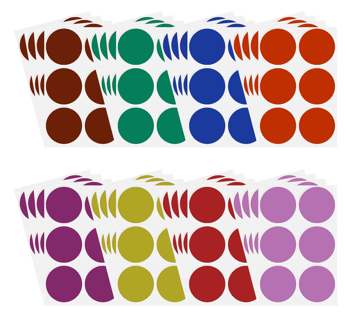 1 Inch Round Color Coding Labels - 1000 Self Adhesive Dot Stickers Red & Blue