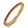 thumbnail image 1 of Round 2 mm Red Garnet Full Eternity Band Ring Stackable Ring 925 Sterling Silver Yellow Gold Plated Gemstone Jewelry For Women Gift By KIRAN FINE JEWELS, 1 of 3