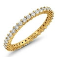 thumbnail image 1 of Round 2 mm White Cubic Zirconia Full Eternity Band Ring Stackable Ring 925 Sterling Silver Yellow Gold Plated Gemstone Jewelry For Women Gift By KIRAN FINE JEWELS, 1 of 3