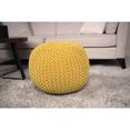 thumbnail image 1 of Knitted Cotton Yellow Pouf - 200lbs Capacity Ottoman for Relaxing at Home, 1 of 2