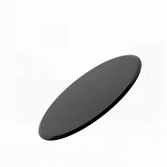 Round 24" Tempered Glass Table Top - 1/2" Inch Thick Black Beveled Polished Edge - Anti-Injury