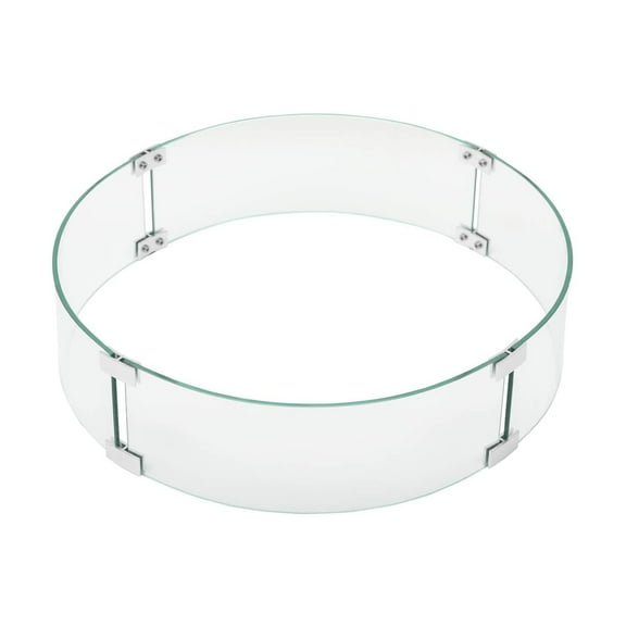 Round 25.7-in Tempered Glass Fire Table Windshield Flame Blocker