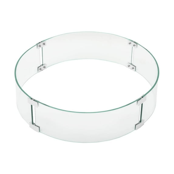 Round 25.7-in Tempered Glass Fire Table Windshield Flame Blocker
