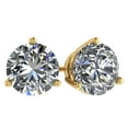thumbnail image 1 of Round 3 Prong CZ Stud Earrings in SS316 Surgical Steel, Hypoallergenic - Rose (6.5mm) 2.00ctw, 1 of 7