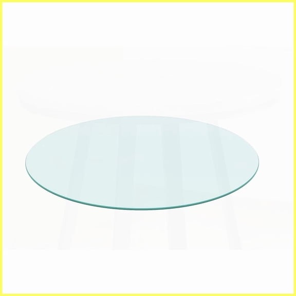 36" Round Clear Tempered Glass Coffee Table Top  1/4" Thick, Polished Edge, Easy Clean & Durable