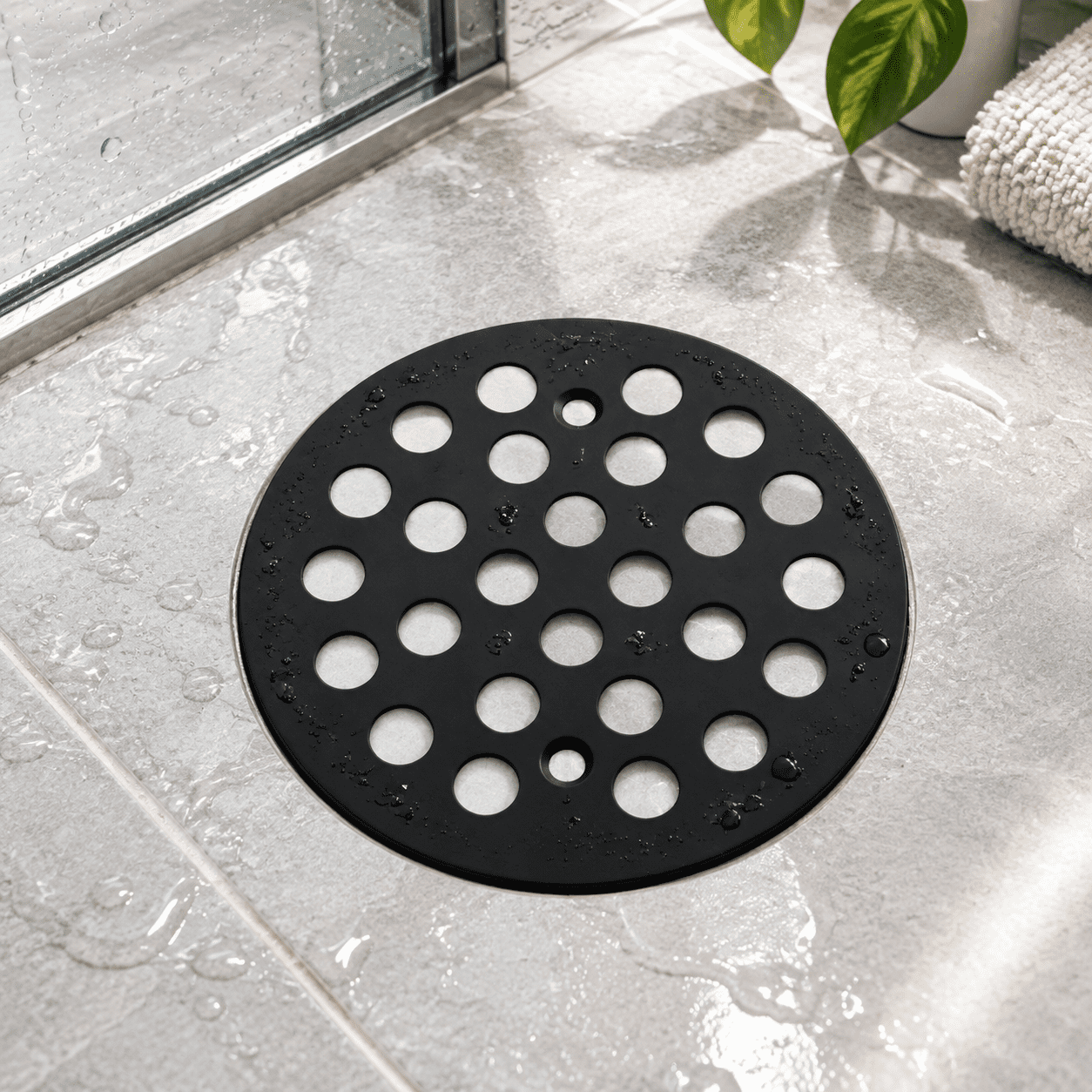 Circular Shower Round 4-1/4 Inch Screw-in Shower Drainer Cover Replacement 304 ...