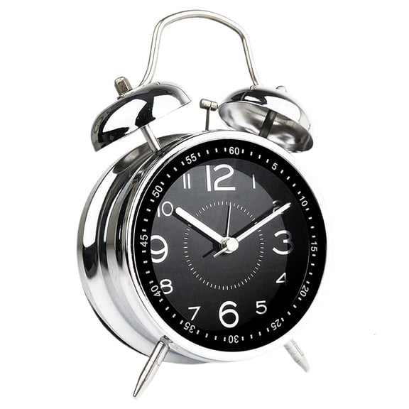 Round 4" Alarm Clock Retro Double Bell Mechanical Timer Desktop Alarm Clock for Creative Simple Design Table Timing Equipment Digital Room Home Bedroom Decorations