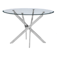 thumbnail image 1 of Round 45" x 45" Dining Table with Tempered Clear Glass and Chrome Base, 1 of 2