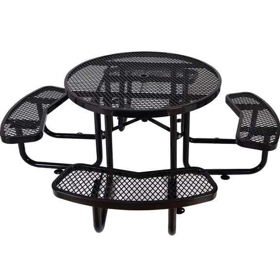 Round 46" Steel - Durable Coating on Tabletop - Fishing Picnics - Practical for Outdoor Use