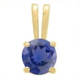 thumbnail image 1 of Round 5 MM Iolite 925 Sterling Silver Yellow Plated Tiny Solitaire Pendant, 1 of 5