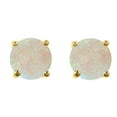 thumbnail image 1 of Round 5 MM Opal 925 Sterling Silver Gold Finish Christmas Stud Earring, 1 of 5
