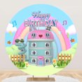 thumbnail image 1 of Round 6.5FT Rainbow Cat House Party Decorations Backdrop Cartoon Cat Theme Happy Birthday Party Banner Backdrop Photography Birthday Wall Background For Girls, 1 of 6