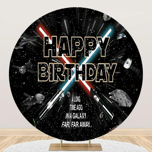 Round 6.5FT Spaceship Backdrop Science Fiction Series Earth Birthday Backdrops Photography Photo Background Children's Room Decorative Party Background