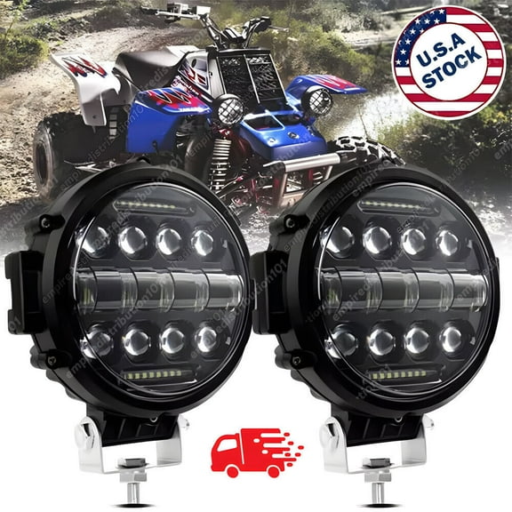 Round 7 inch Front Bumper Spot LED Work Light Pods for Yamaha Banshee Headlight