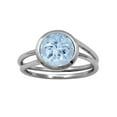 thumbnail image 1 of Round 8 MM Natural Aquamarine Solitaire 925 Sterling Silver Women Valentines Day Gifts Ring, 1 of 2