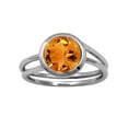 thumbnail image 1 of Round 8 MM Natural Citrine Solitaire 925 Sterling Silver Women Valentines Day Gifts Ring, 1 of 2