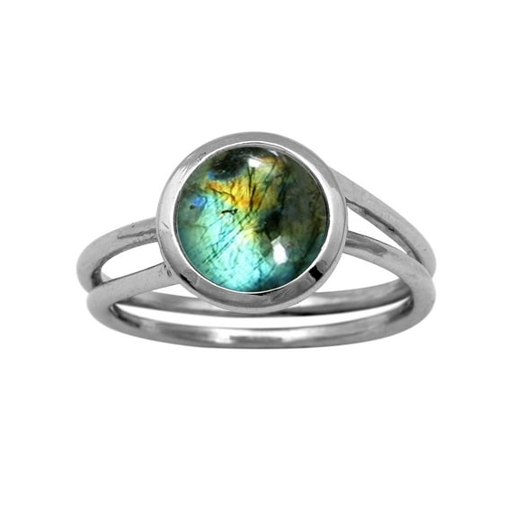 Round 8 MM Natural London Blue Topaz Solitaire 925 Sterling Silver Women Valentines Day Gifts Ring