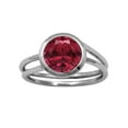 thumbnail image 1 of Round 8 MM Natural Red Cz Solitaire 925 Sterling Silver Women Valentines Day Gifts Ring, 1 of 2