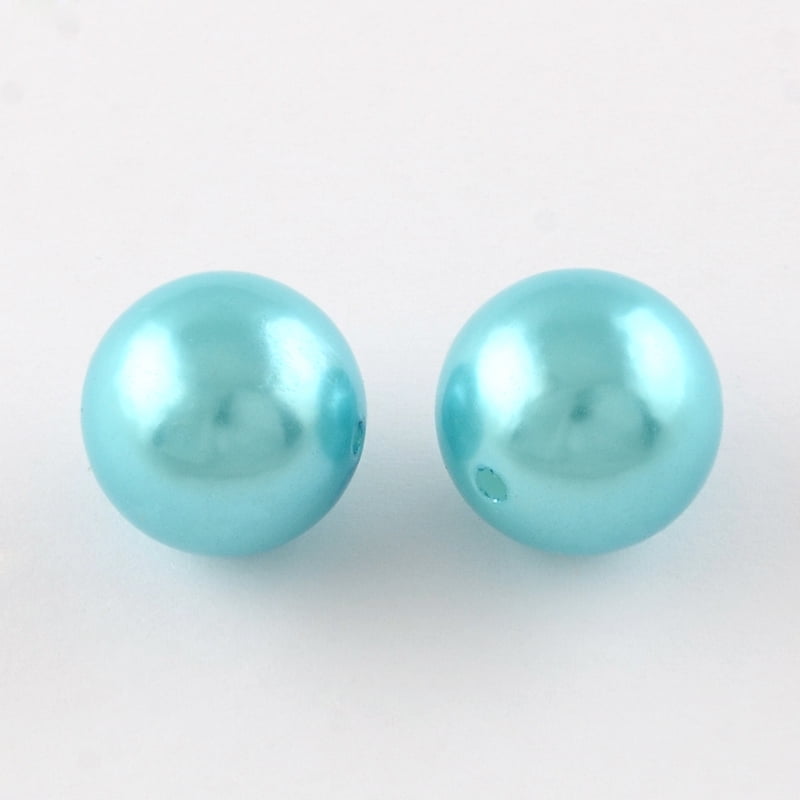 Round ABS Plastic Imitation Pearl Beads Light Sky Blue 20mm Hole: 2mm about 120pcs/500g