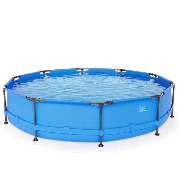 Round Above-Ground Pool with Blue Iron Frame, 12ft*30in