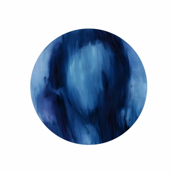 Round Abstract Blue Art Mouse Pad 7.87 inch Rubber Surface for Office Desk and Gaming
