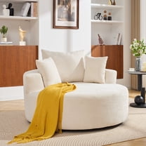 Round Accent Chair, 360 Swivel Chenille Barrel Chair, Fluffy Modern Sleeper for Living Room, Bedroom, Reading Room and Lounge