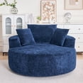 thumbnail image 1 of Round Accent Chair, 360 Swivel Chenille Barrel Chair, Fluffy Modern Sleeper for Living Room, Bedroom, Reading Room and Lounge, 1 of 8