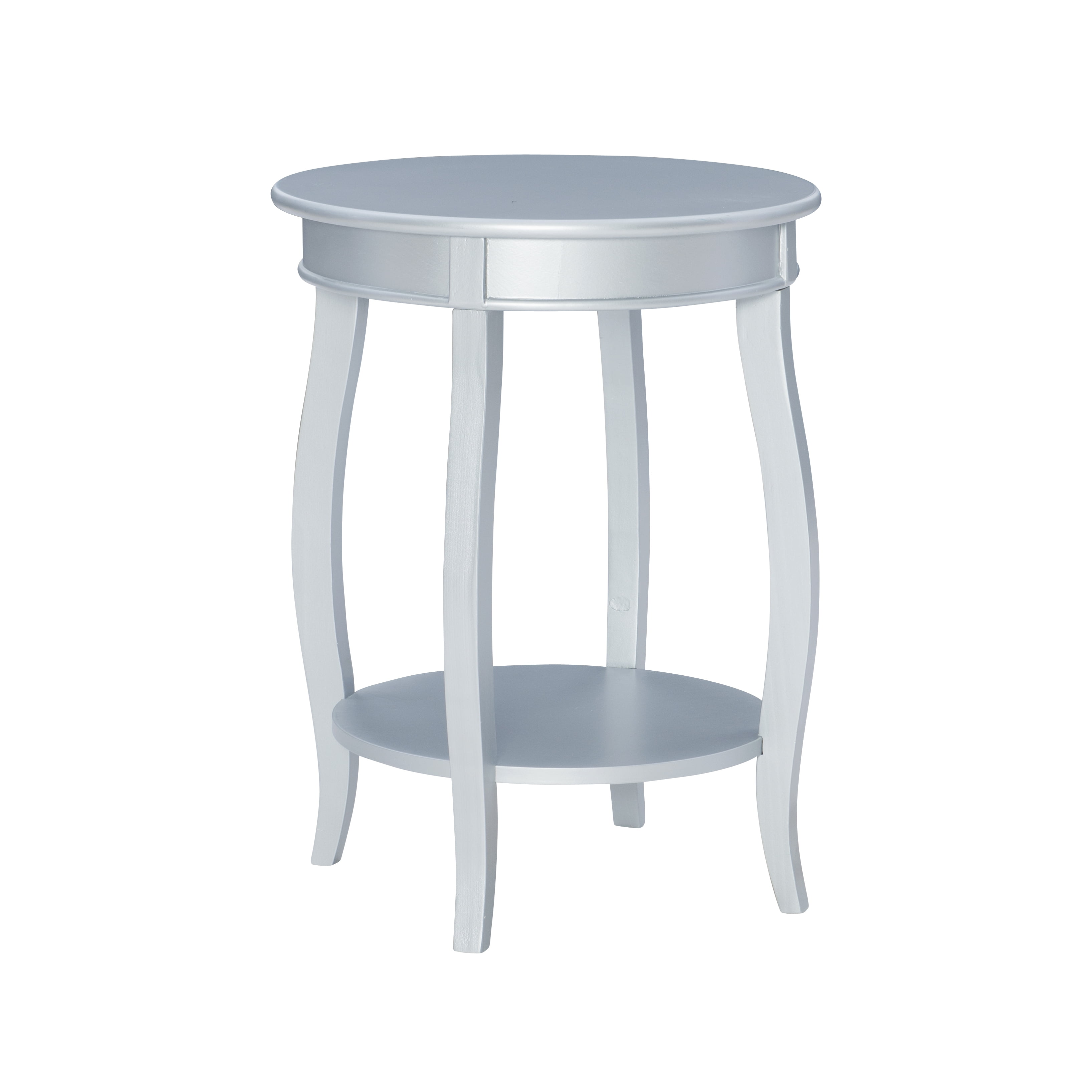 Furniture Round Shelf, Silver Table, 18 X 24 X 18