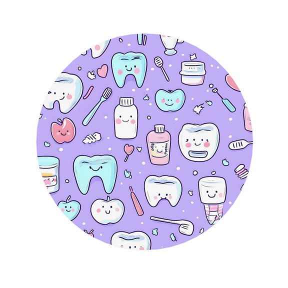 Round Acrylic Fridge Magnets 2.2in Strong Magnetic Push Pins For Refrigerator Microwave Office Cabinet Metal Surface Photo Note Holder Cute Teeth And Objects Dental Care