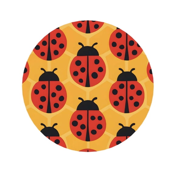 Round Acrylic Fridge Magnets 2.2in Strong Magnetic Push Pins For Refrigerator Microwave Office Cabinet Metal Surface Photo Note Holder Ladybug On An Orange Background