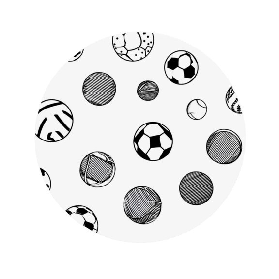 Round Acrylic Fridge Magnets 2.2in Strong Magnetic Push Pins For Refrigerator Microwave Office Cabinet Metal Surface Photo Note Holder Minimalist Vector Geometric Sports Balls