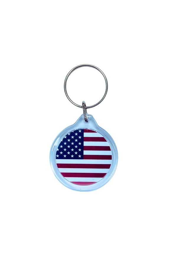Round Acrylic Keychain - Flag United States - USA | Lightweight Travel Keepsake, Collectible Souvenir, Everyday Key Accessory