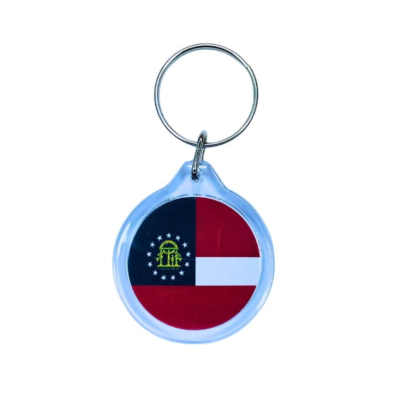 Round Acrylic Keychain - State Flag Georgia - USA | Lightweight Travel Keepsake, Collectible Souvenir, Everyday Key Accessory