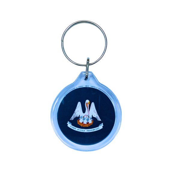 Round Acrylic Keychain - State Flag Louisiana - USA | Lightweight Travel Keepsake, Collectible Souvenir, Everyday Key Accessory