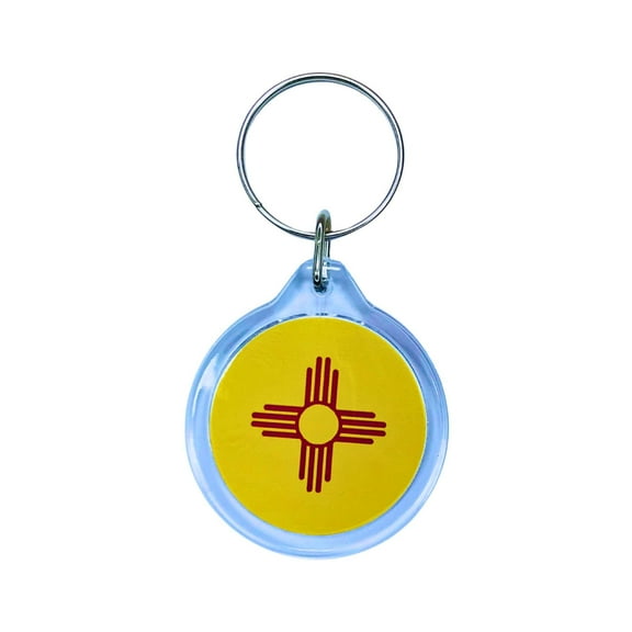 Round Acrylic Keychain - State Flag New Mexico - USA | Lightweight Travel Keepsake, Collectible Souvenir, Everyday Key Accessory