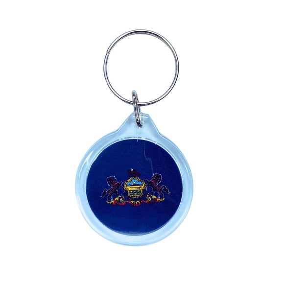 Round Acrylic Keychain - State Flag Pennsylvania - USA | Lightweight Travel Keepsake, Collectible Souvenir, Everyday Key Accessory