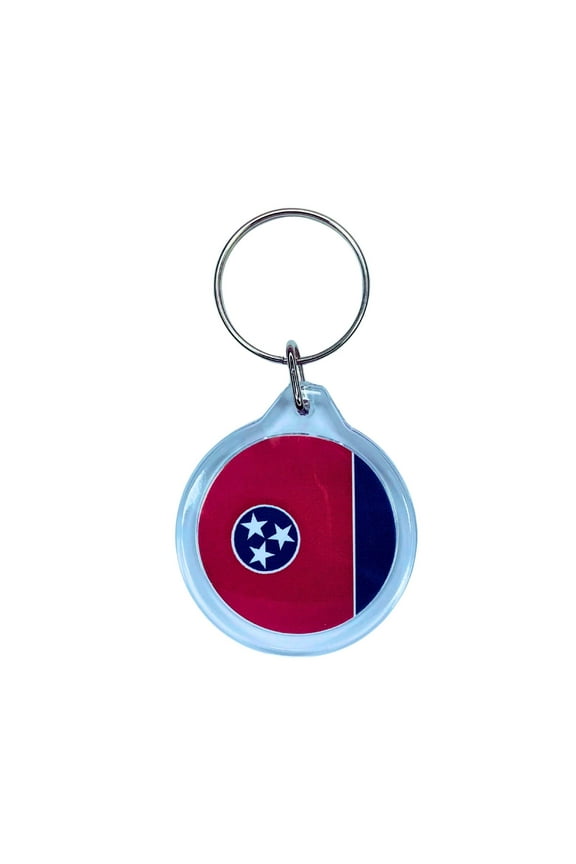 Round Acrylic Keychain - State Flag Tennessee - USA | Lightweight Travel Keepsake, Collectible Souvenir, Everyday Key Accessory