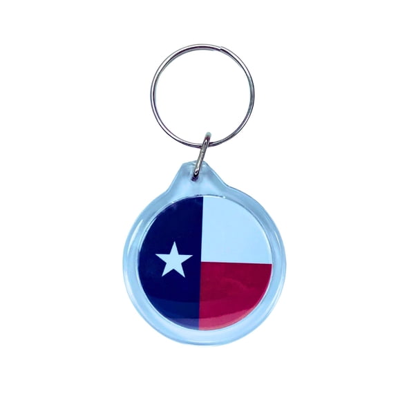 Round Acrylic Keychain - State Flag Texas - USA | Lightweight Travel Keepsake, Collectible Souvenir, Everyday Key Accessory
