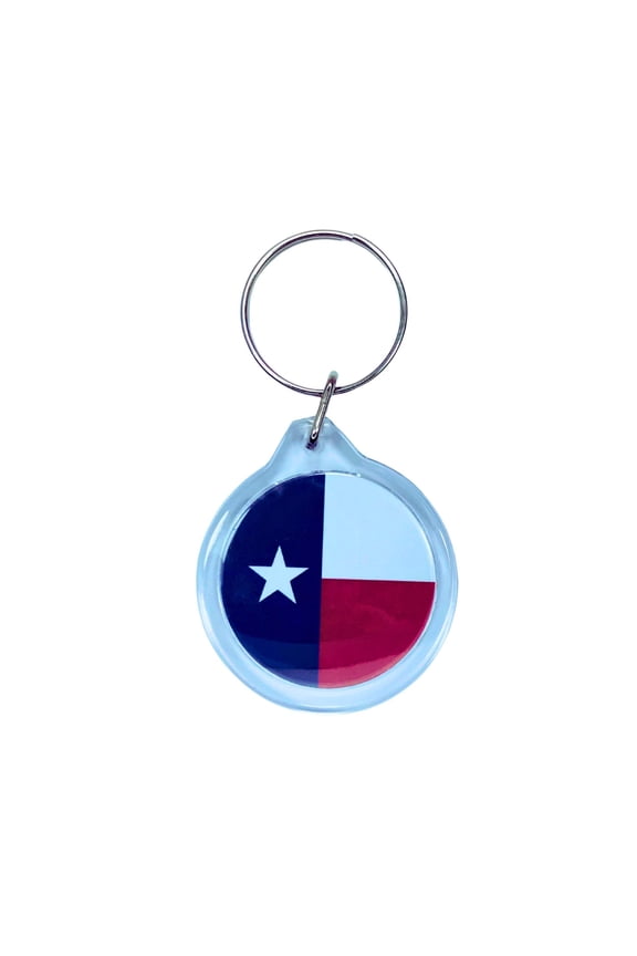 Round Acrylic Keychain - State Flag Texas - USA | Lightweight Travel Keepsake, Collectible Souvenir, Everyday Key Accessory