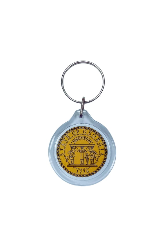 Round Acrylic Keychain - State Seal Georgia - USA | Lightweight Travel Keepsake, Collectible Souvenir, Everyday Key Accessory