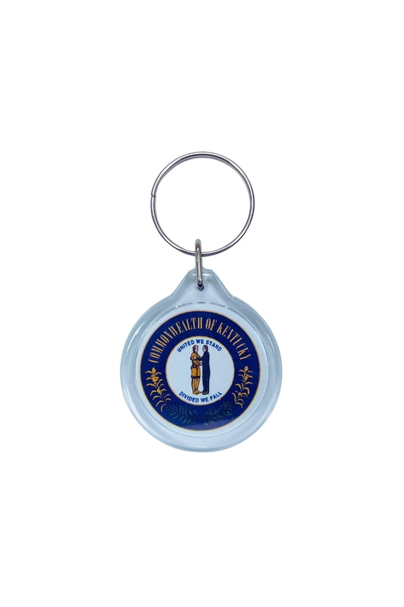 Round Acrylic Keychain - State Seal Kentucky - USA | Lightweight Travel Keepsake, Collectible Souvenir, Everyday Key Accessory