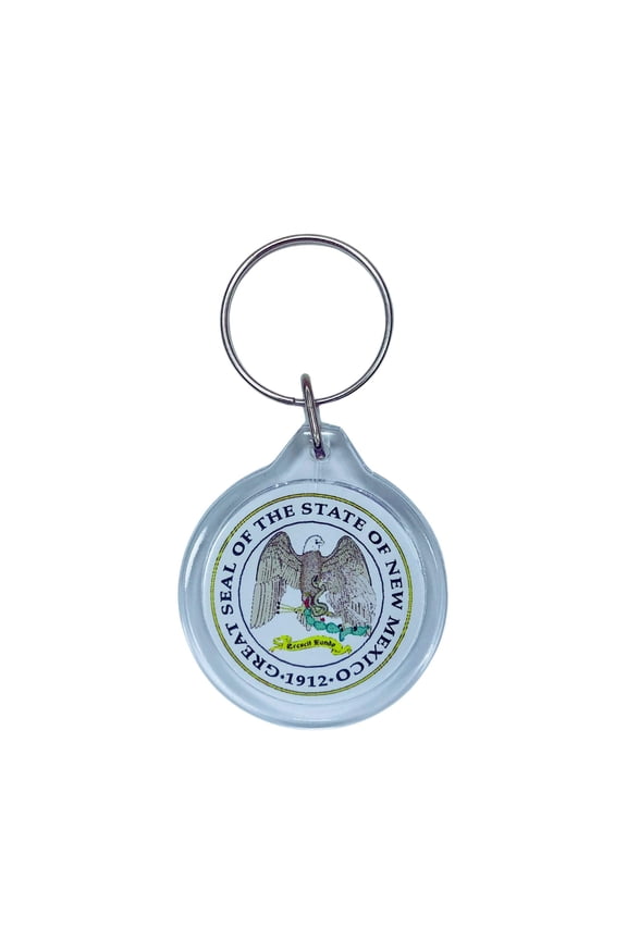 Round Acrylic Keychain - State Seal New Mexico - USA | Lightweight Travel Keepsake, Collectible Souvenir, Everyday Key Accessory