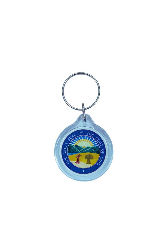 Round Acrylic Keychain - State Seal Ohio - USA | Lightweight Travel Keepsake, Collectible Souvenir, Everyday Key Accessory