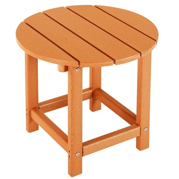 Round Adirondack Patio Side Table End Outdoor Tables For Backyard Pool Indoor Companion Easy Maintenance & Weather Resistant(orange)